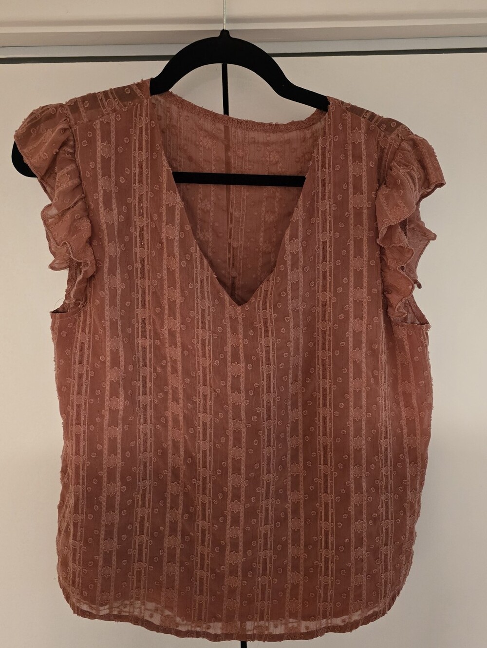 SHEIN Dusty Rose Ruffle Sleeve V-Neck Camisole